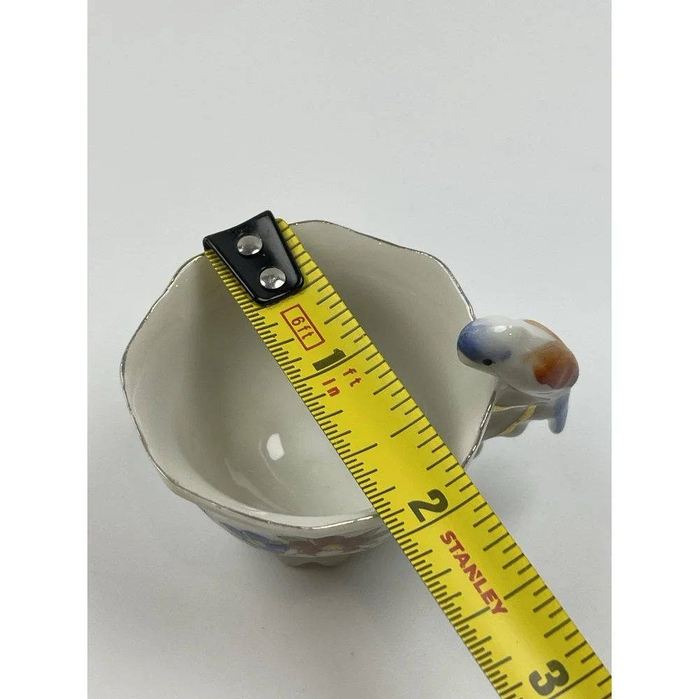 MINIATURE Teacup Colorful Bird Parrot Roses Handpainted‎ in Japan 2